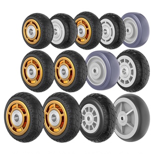 推车轮子万向轮橡胶静音滑轮3/6寸平板车手拉车拖车重型脚轮轱辘