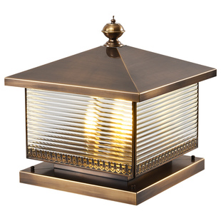 全铜柱头灯户外防水庭院灯别墅太阳能门柱灯大门灯接电围墙柱子灯