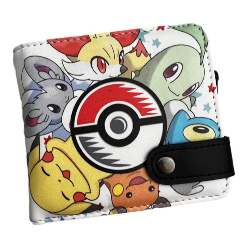 皮卡丘钱包男女精灵球学生礼物钱夹卡通动漫宝可梦小孩儿童零钱包