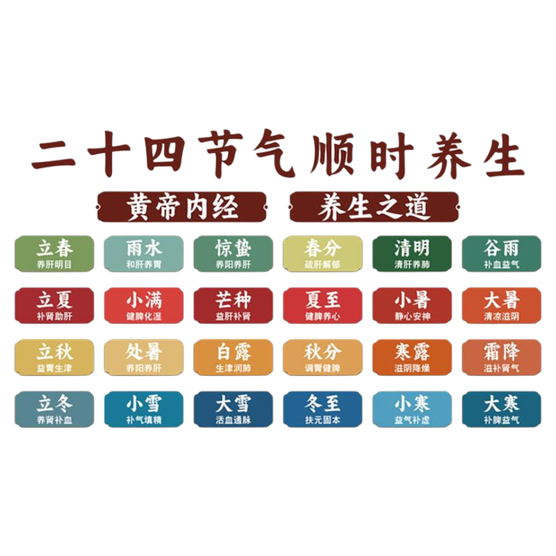 24二十四节气中医养生馆墙面装饰氛围布置古风文化形象挂画牌背景