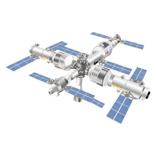 中国空间站模型国际太空站长征五号儿童航天发射火箭玩具拼装积木
