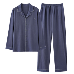 芬腾可安男士睡衣春秋款长袖纯棉男款2025新款可外穿家居服秋冬季