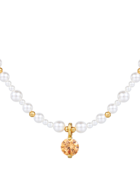 可拆卸爆闪华子珍珠项链女