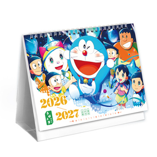 哆啦A梦2026-2027双年台历高颜值创意摆件卡通可爱记事新款日历