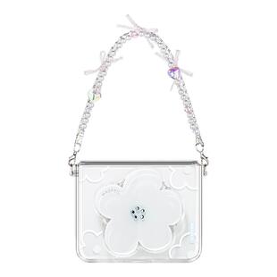 MASFEIL × 白色小花适用华为PuraX手机壳新款阔折叠屏磁吸支架保护套高级女生全包防摔挂链pura x典藏版外壳