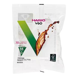 HARIO日本进口咖啡滤纸V60手冲滤杯滤纸滴漏过滤纸木色白色01号02