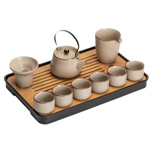 茶具套装轻奢高档家用新汝窑陶瓷盖碗喝茶茶壶茶盘茶杯功夫泡茶具