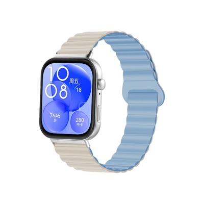 适用荣耀亲选HaylouWatch硅胶表带小米嘿喽智能运动手表活力版磁吸回环式腕带BOT-WB00防水磁铁手表链替换带