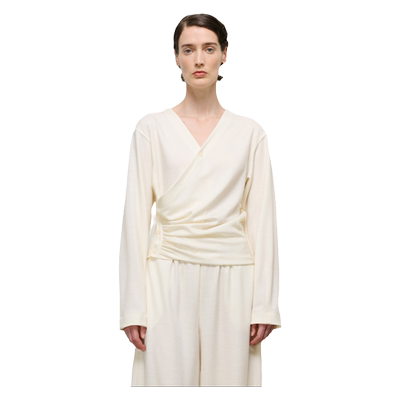 THELAWN斜门襟两穿羊毛上衣