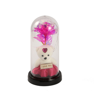 LED灯圣诞树永生玫瑰花照片礼品