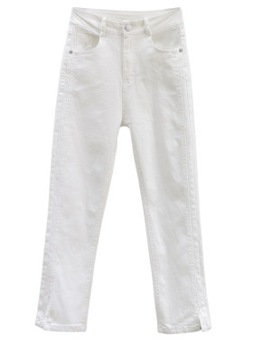 直筒裤2026夏季白色直筒烟管裤