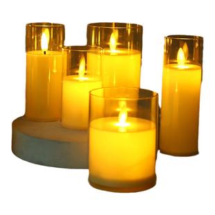 亚马逊LED电子蜡烛 亚克力仿真玻璃杯蜡烛灯 生日派对装饰摇摆灯