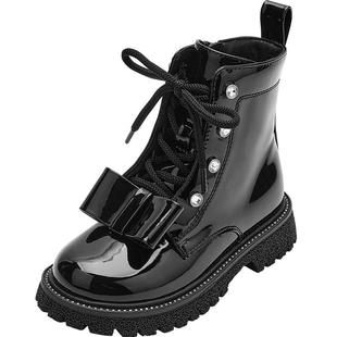 巴拉巴拉童鞋儿童靴子女童靴低帮2025新款春秋马丁靴潮公主皮靴鞋