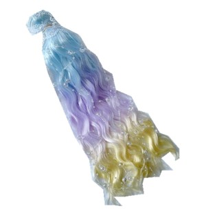 棉花娃娃假发发排牛奶丝 柔软丝闪丝bjd娃发高温丝染色渐变接发片