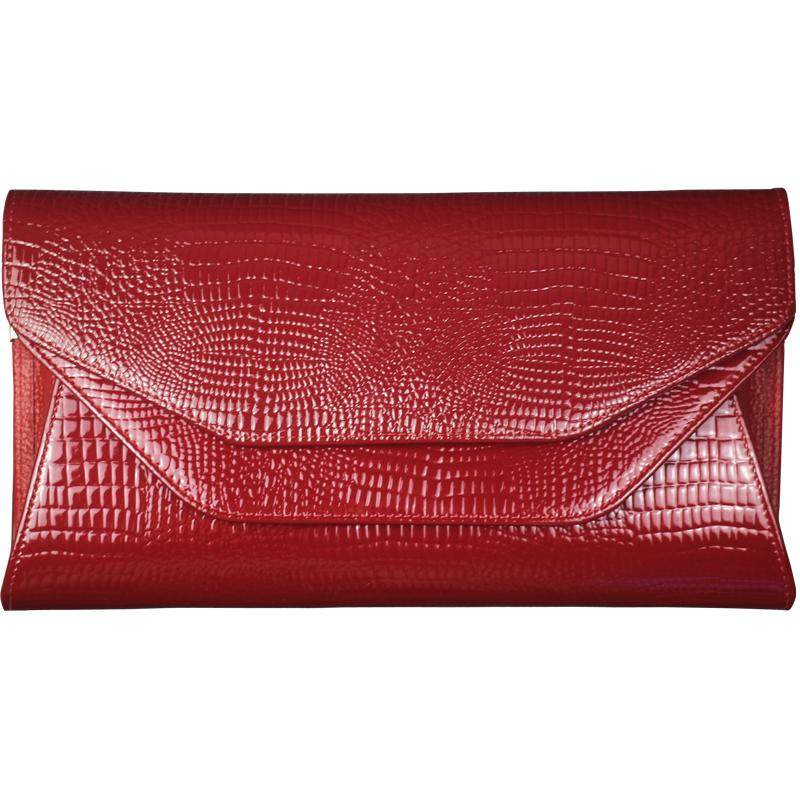 高端新款真皮手拿包女包气质手抓包红色钱包女士手包婚礼链条斜挎