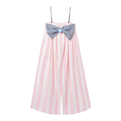 yso【礼物系列】睡衣女夏连体睡衣可爱蝴蝶结睡裙公主风外穿度假B