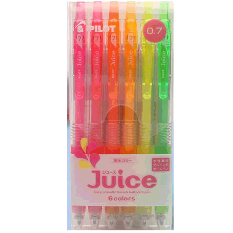 百乐Juice果汁10EF彩色中性笔新色荧光色手账笔网红0.7彩笔中性笔