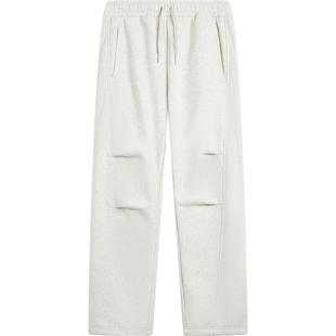 李宁热力裤丨阔腿裤女休闲直筒显瘦显高伞兵裤加绒运动裤针织卫裤