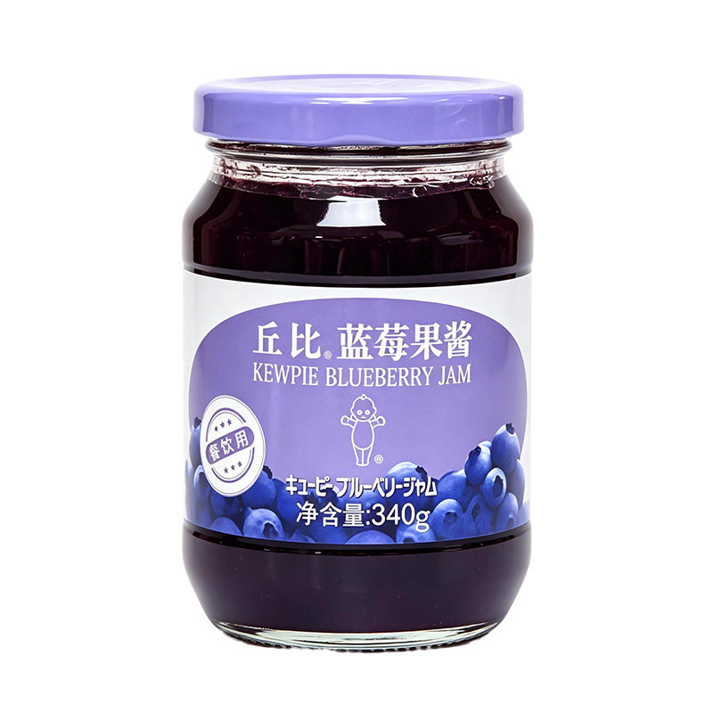 丘比蓝莓果酱整箱340g*12瓶 商业面包涂抹酱蓝莓山药烘焙蛋糕果馅