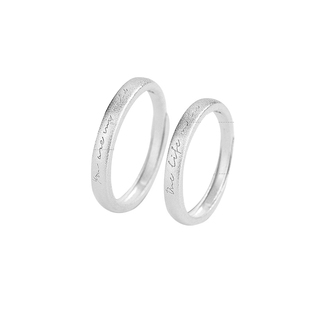 999纯银情侣款戒指男女一对刻字定制足银轻奢高级感不掉色对戒