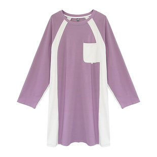 【5折清仓】媛子家大码秋季黑白撞色卫衣裙胖mm通勤宽松连衣裙女