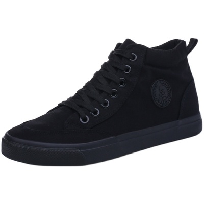 高邦小黑色潮流工作上班帆布鞋子