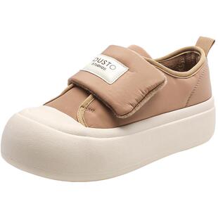 〖WP〗大东女鞋小白鞋女春休闲面包鞋魔术贴绒里大头鞋0655