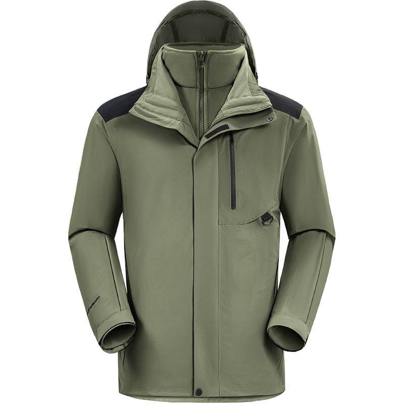 伯希和套绒冲锋衣男新款三合一抓绒内胆户外防风防水专业徒步外套