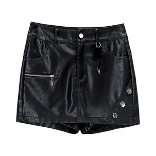 海宁真皮短裤女装2025春装新款大码外穿绵羊皮显瘦包臀纯皮裙裤潮