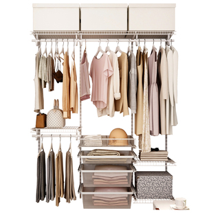 铂耐金属衣柜配件框架开放式衣帽间架子组装定制五金钢架自制简易