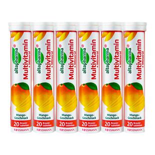 altapharma安法泰泡腾片多种维生素维c矿物质芒果味20片*6支装