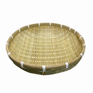 手工竹编制品竹筛竹篮子收纳筐水果篮子点心托盘农家用编织圆簸箕