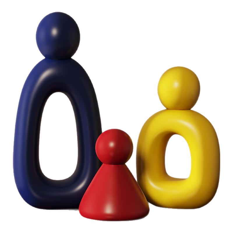 抽象艺术一家三口摆件客厅酒柜电视柜装饰品轻奢高档家居软装好物