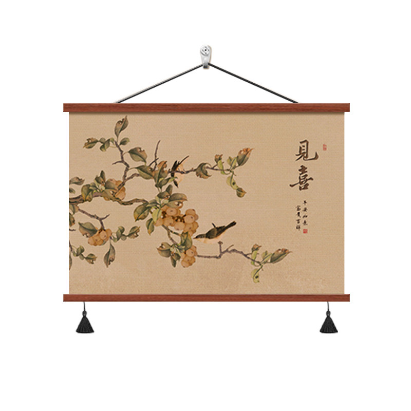 见喜图宋代美学餐厅装饰画电表箱
