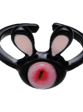 红眼兔戒指开口设计可爱亚比配饰