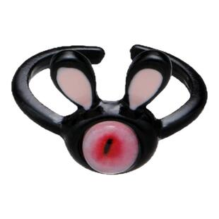 刊赛红眼兔戒指开口设计可爱亚比配饰亚文化小众个性高级感食指环