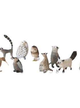 棕榈纤维装饰日式动物摆件可爱