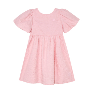 NOISY TEDDY 25年夏季新款可爱甜美大蝴蝶结儿童圆领短袖连衣裙