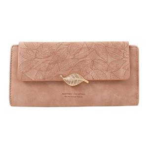 钱包女小众设计复古简约长款手机包磨砂叶子女士钱包2025新款时尚