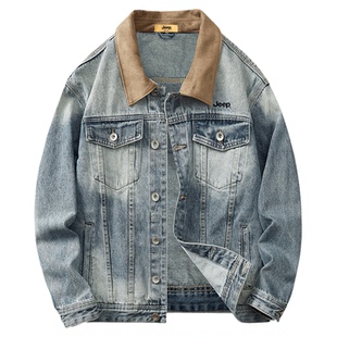 Jeep吉普男士牛仔外套2026春季新款美式复古男款男装牛仔衣夹克男