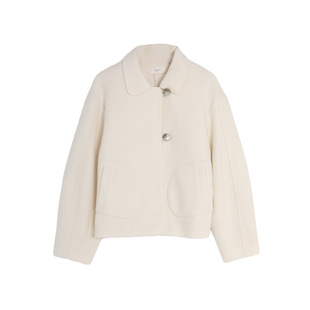 西町村屋外套女冬季新款简约百搭款渐变扣设计短款外搭AD8219194