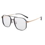 双梁近视眼镜框男大框大脸可配度数变色防蓝光飞行员男士钛合金