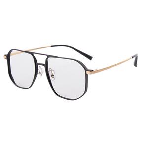 双梁近视眼镜框男大框大脸可配度数变色防蓝光飞行员男士钛合金