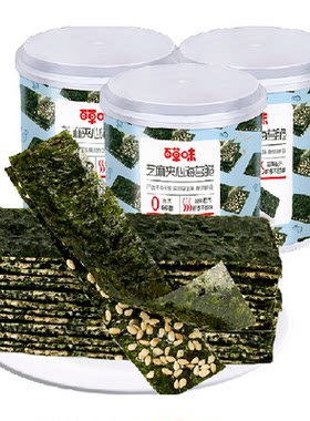 百草味芝麻夹心海苔脆40g*3罐
