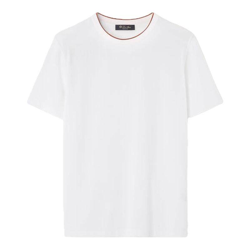 LoroPiana/诺悠翩雅男士T恤浅蓝Par弹力面料速干透气罗纹颈饰新款
