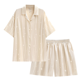 悦内睡衣女款夏季夏天冰丝短袖短裤家居服薄款丝绸休闲时尚高级感