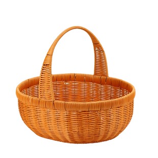 仿藤塑料编织购椭圆物篮网红铁框加固采摘野餐篮婚庆鲜花手提篮