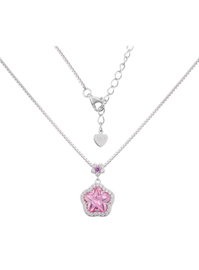【Cardijin正品】粉色花朵项链女925银高级轻奢小众首饰吊坠礼物