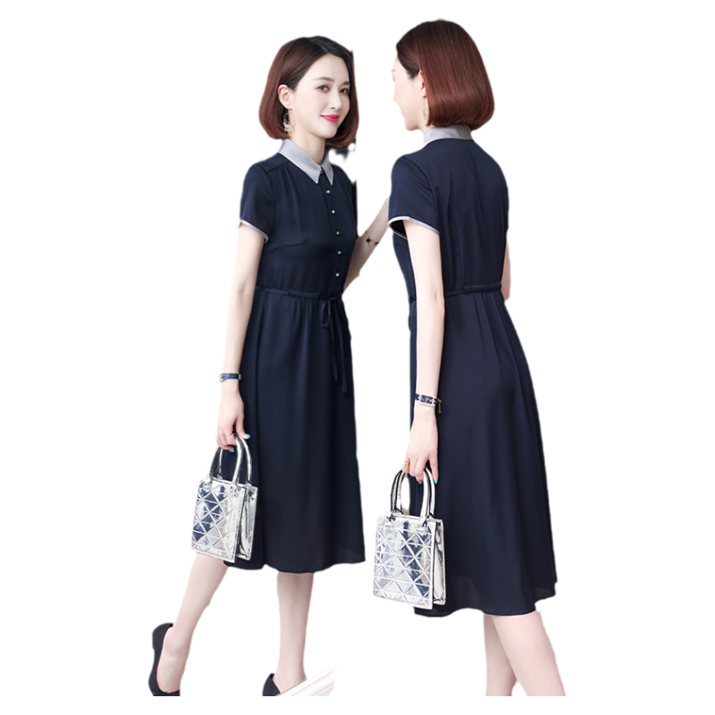 真丝连衣裙夏季中年妈妈杭州