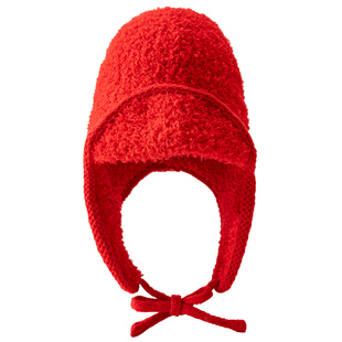 冬季护耳雷锋帽女款防寒保暖东北骑车防风红色针织毛线棉帽子冬帽